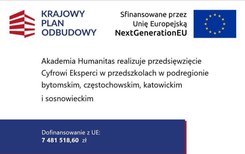 Zdjęcie do Udział przedszkola w projekcie "Cyfrowi Eksperci w przedszkolach w podregionie bytomskim, czestochowskim, katowickim i sosnowieckim"