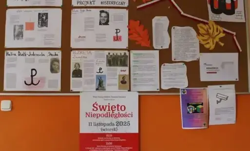 Gazetka z pracami uczniów przygotowana na temat BOHATERON w naszej szkole